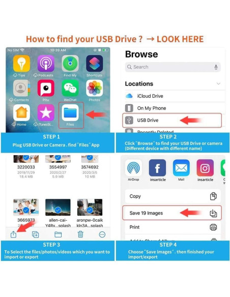 Adaptador USB a Lightning Seulliya OTG 3.0 para iPhone/iPad