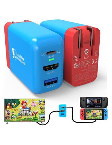 Estación de Acoplamiento Portátil Techigher 65W HDMI 4K USB-C