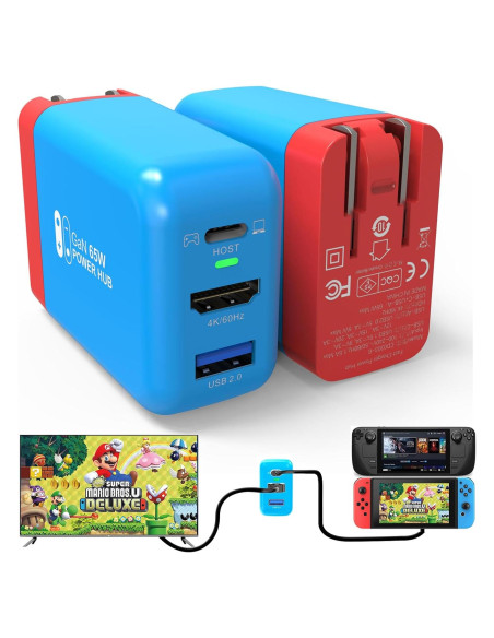 Estación de Acoplamiento Portátil Techigher 65W HDMI 4K USB-C