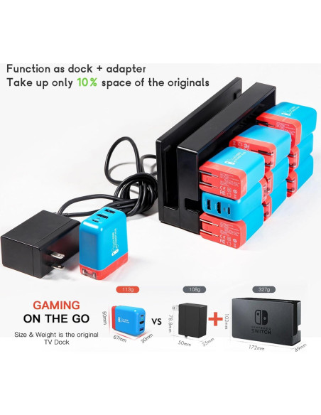 Estación de Acoplamiento Portátil Techigher 65W HDMI 4K USB-C