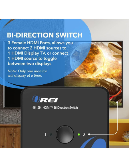 OREI Interruptor HDMI 4K Bi Direccional UHDS-212 2x1