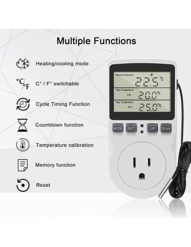 Enchufe Termostato Digital KETOTEK 120V Control Temperatura