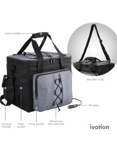 Bolsa Enfriador Eléctrico Ivation 18L Termoeléctrico Gris 2