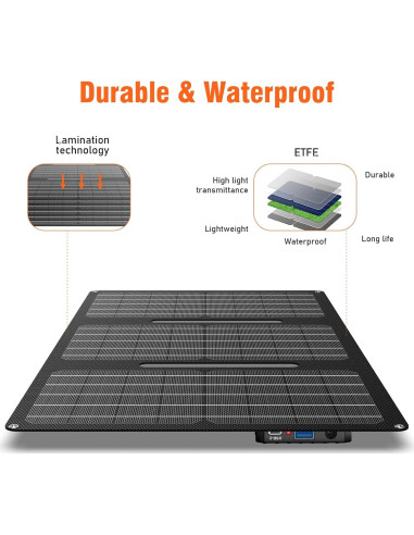 Cargador Solar Portátil ENOFLO 30W Plegable USB-C y DC