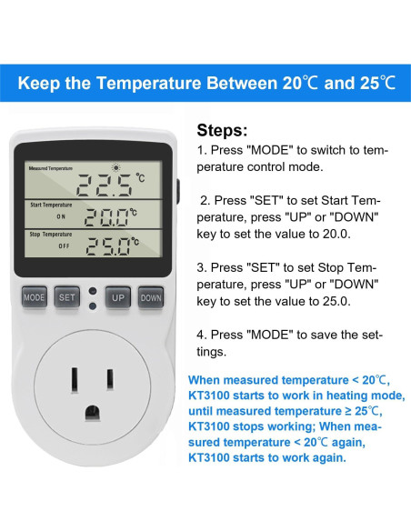 Enchufe Termostato Digital KETOTEK 120V Control Temperatura