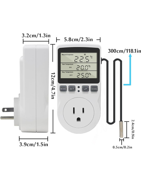 Enchufe Termostato Digital KETOTEK 120V Control Temperatura