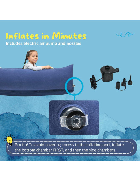 Silla Sensorial Inflable Azul TED KANGAROO con Bomba