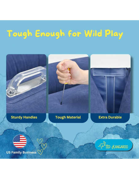 Silla Sensorial Inflable Azul TED KANGAROO con Bomba