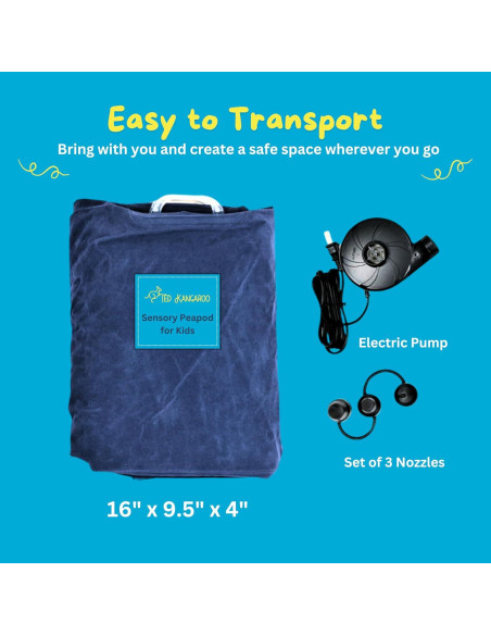 Silla Sensorial Inflable Azul TED KANGAROO con Bomba