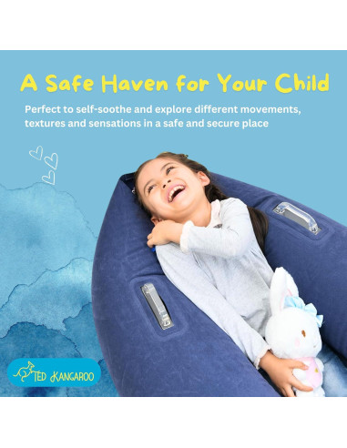 Silla Sensorial Inflable Azul TED KANGAROO con Bomba