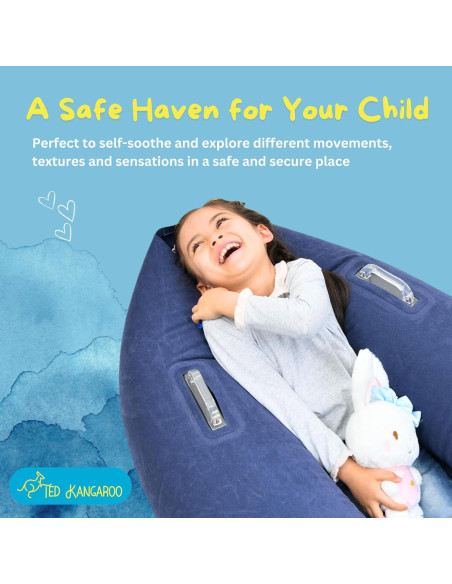 Silla Sensorial Inflable Azul TED KANGAROO con Bomba