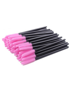 BIHRTC 100 Cepillos Desechables de Pestañas Rosa 10,48 cm