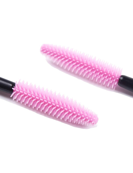 BIHRTC 100 Cepillos Desechables de Pestañas Rosa 10,48 cm