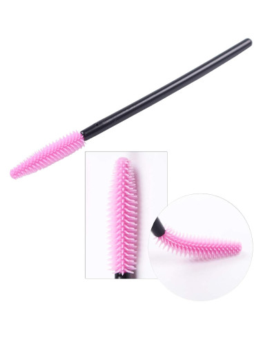 BIHRTC 100 Cepillos Desechables de Pestañas Rosa 10,48 cm
