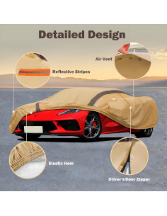 Funda de Coche FSGRICH TK002 Impermeable para Corvette 2