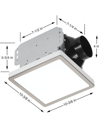 Ventilador de Baño Homewerks 7105-10 con Luz LED 70 CFM