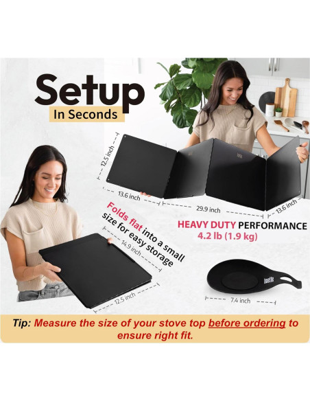 Guardia contra Salpicaduras Baetle Grande 4 Lados Acero Inox