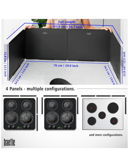 Guardia contra Salpicaduras Baetle Grande 4 Lados Acero Inox