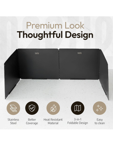 Guardia contra Salpicaduras Baetle Grande 4 Lados Acero Inox