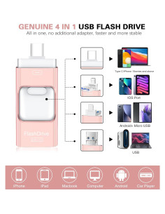 Unidad Flash ZARMST 512GB 4 en 1 USB Tipo C Rosa 2