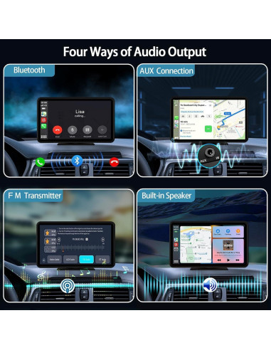 Estéreo de Coche BuonaIdea 7" Bluetooth CarPlay Android Auto