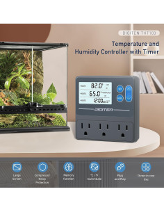 Controlador de Temperatura y Humedad DIGITEN THT103 3 Enchufes 2