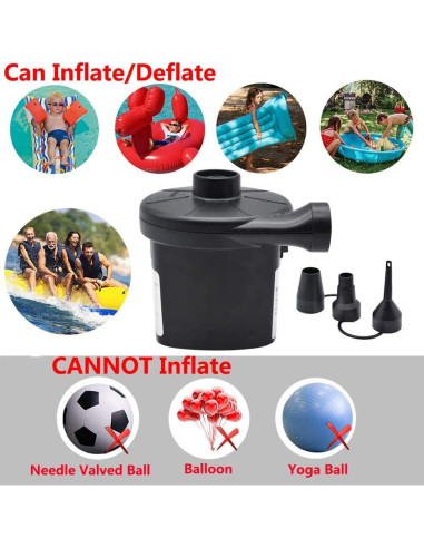 BOMPOW Bomba de Aire Eléctrica 130W Inflables Rápida Negra