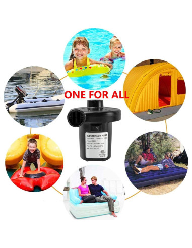 BOMPOW Bomba de Aire Eléctrica 130W Inflables Rápida Negra