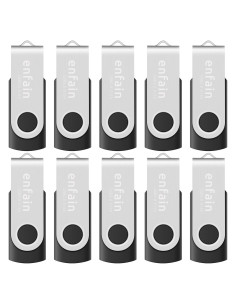 Enfain USB 2.0 Flash Drive 10 Unidades 1GB Negro