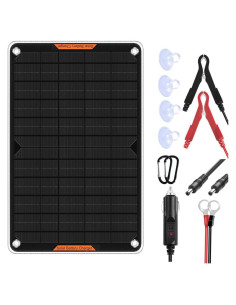Cargador Solar Hoysicy 10W 12V con Clip y Adaptador