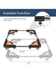 Soporte para Mini Nevera SPACECARE Ajustable con Ruedas 2