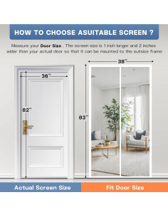 Puerta de Pantalla Magnética METAONLY 36x82 cm Blanca 2