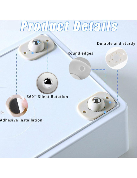 16 Ruedas Mini Autoadhesivas Tatibana 360 para Electrodomésticos