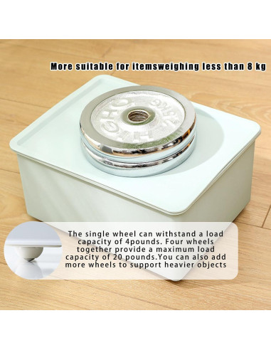 16 Ruedas Mini Autoadhesivas Tatibana 360 para Electrodomésticos