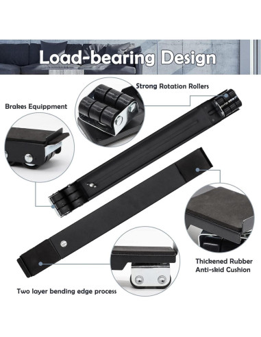 Rodillos Universales Zatozkar para Muebles 700kg 24 Ruedas