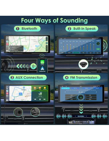 Pantalla CarPlay 9.26" APHQUA GPS Bluetooth para Coche