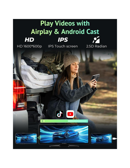 Pantalla CarPlay 9.26" APHQUA GPS Bluetooth para Coche