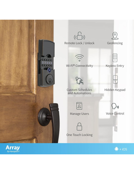 Cerradura Inteligente Cooper Array Cromo Pulido WiFi