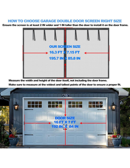 Pantalla de Garaje Anrukler 16x7FT Magnética Resistente