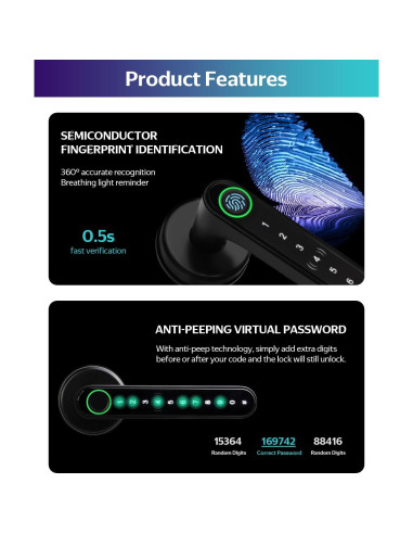 Cerradura Inteligente CATCHFACE C6 Biométrica Control App