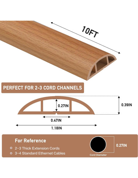 Cubierta de cable para suelo LSGCQ 3,05 m madera clara