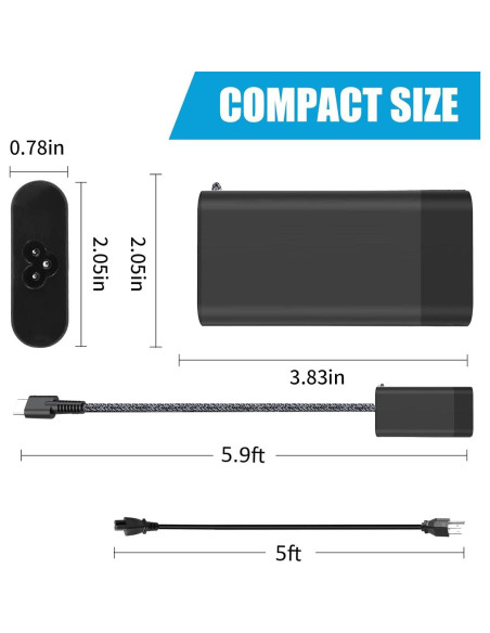 Cargador HP Slim 65W USB C para Envy, Spectre, Chromebook
