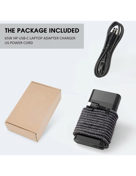 Cargador HP Slim 65W USB C para Envy, Spectre, Chromebook