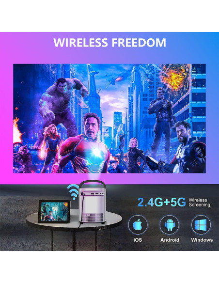 Proyector UN UNITEDTIME 1080p WiFi Bluetooth 12000 lúmenes