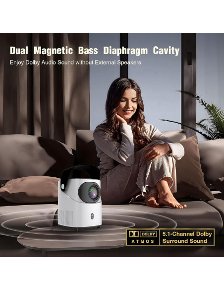 Proyector UN UNITEDTIME 1080p WiFi Bluetooth 12000 lúmenes