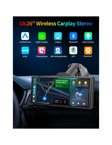 Pantalla 10.26" Imagebon Carplay 4K con cámara trasera