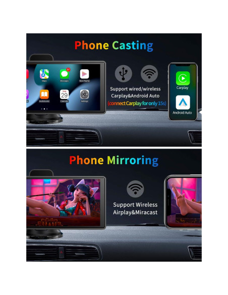 Pantalla 10.26" Imagebon Carplay 4K con cámara trasera