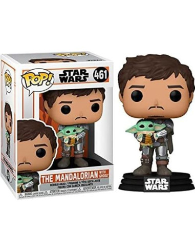 Funko Pop! Star Wars Mandaloriano con Grogu 9.5 cm
