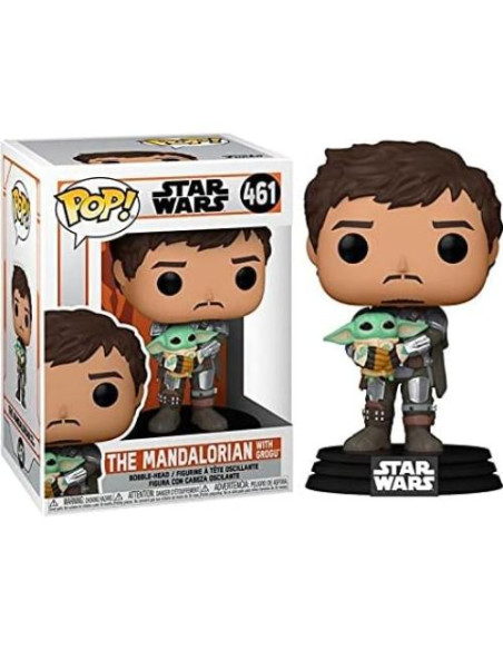 Funko Pop! Star Wars Mandaloriano con Grogu 9.5 cm