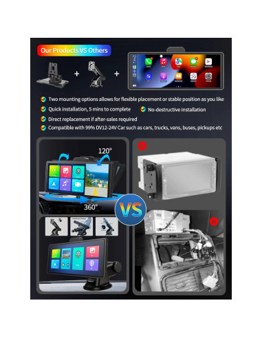 Pantalla 10.26" Imagebon Carplay 4K con cámara trasera